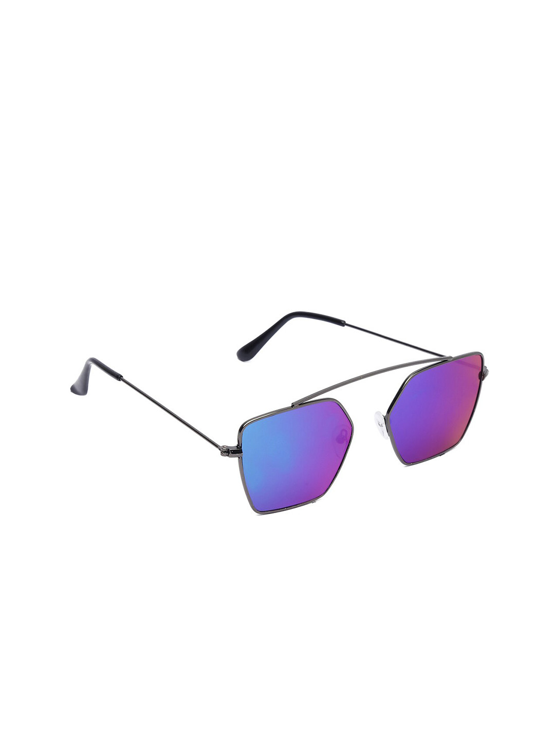 

Swiss Design Unisex Mirrored Lens & Gunmetal-Toned Other Sunglasses with UV Protected Lens, Blue