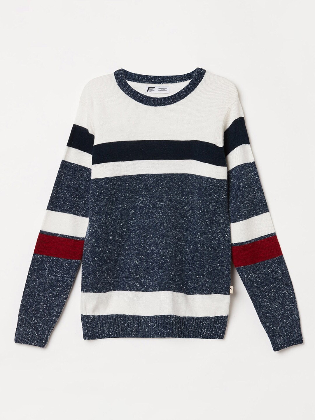 

Fame Forever by Lifestyle Boys Off White & Grey Colourblocked Pullover