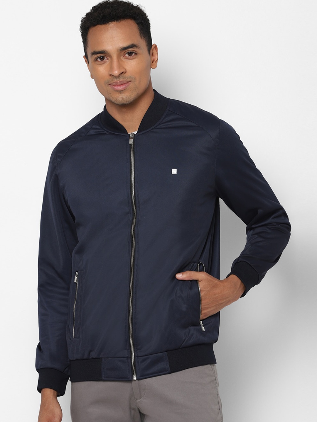 

Allen Solly Men Navy Blue Bomber Jacket