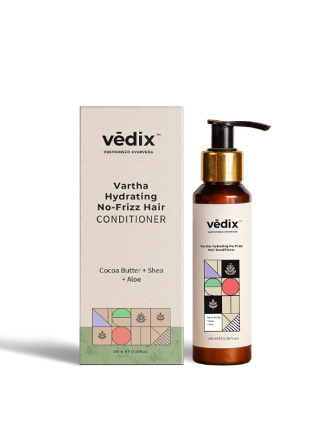 

VEDIX Ayurvedic Hydrating Herbal No-Frizz & Tangle-Free Hair Conditioner 100 ml, Brown