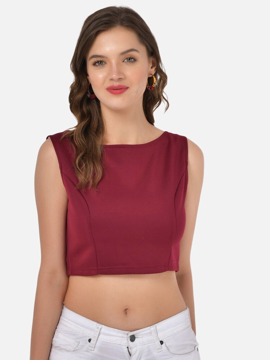 

Klamotten Maroon Regular Crop Top