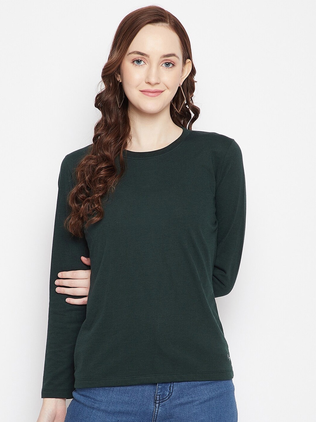 

Plagg Women Green Cotton T-shirt