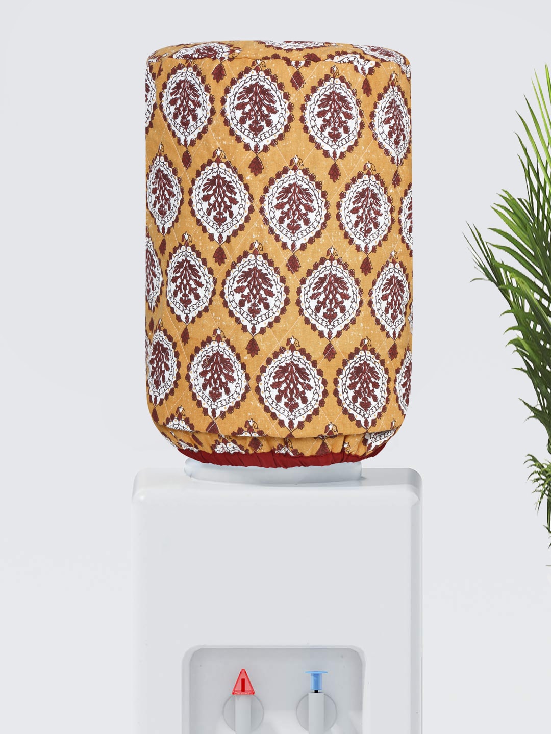 

Rajasthan Decor Mustard-Yellow & White Printed Cotton Water Dispenser Cover