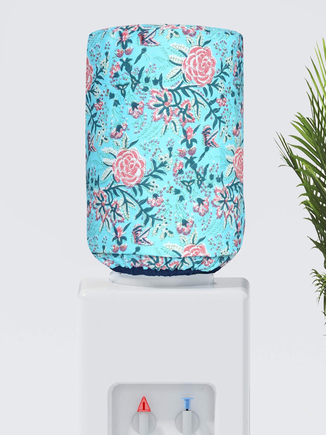 

Rajasthan Decor Turquoise Blue & Pink Printed Cotton Water Dispenser Cover