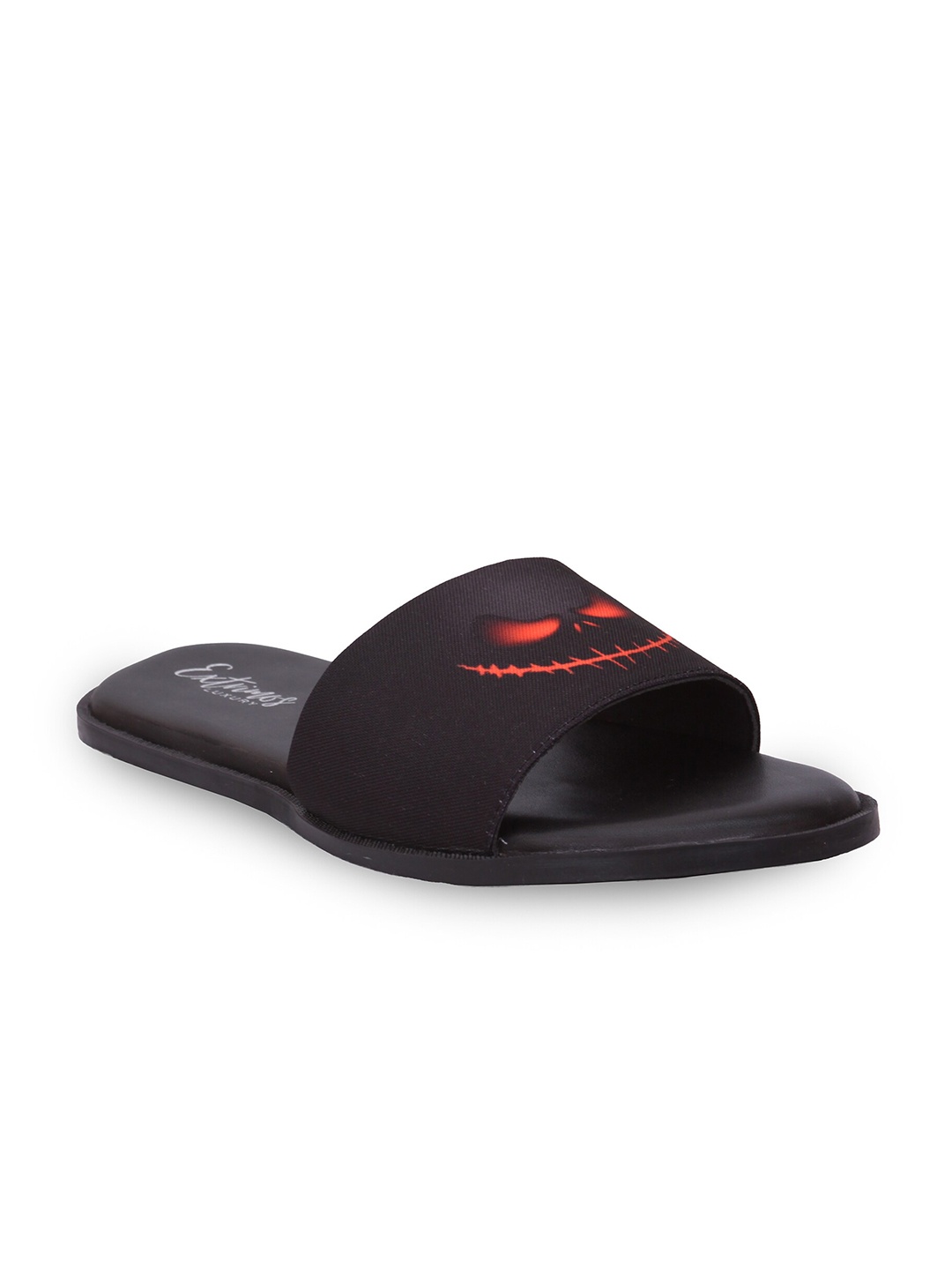 

EXTRIMOS Men Black & Red Printed Sliders