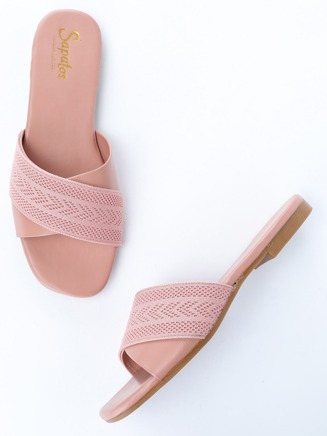 

SAPATOS Women Peach-Coloured Open Toe Flats with Bows