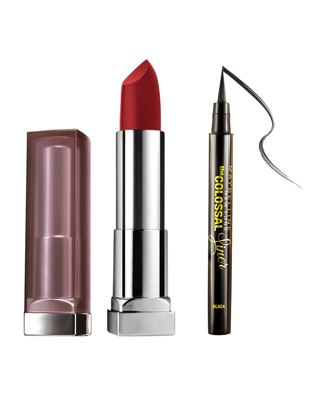 

Maybelline The Colossal Sketch Liner Black & ColorSensational Matte Lipstick DivineWine695