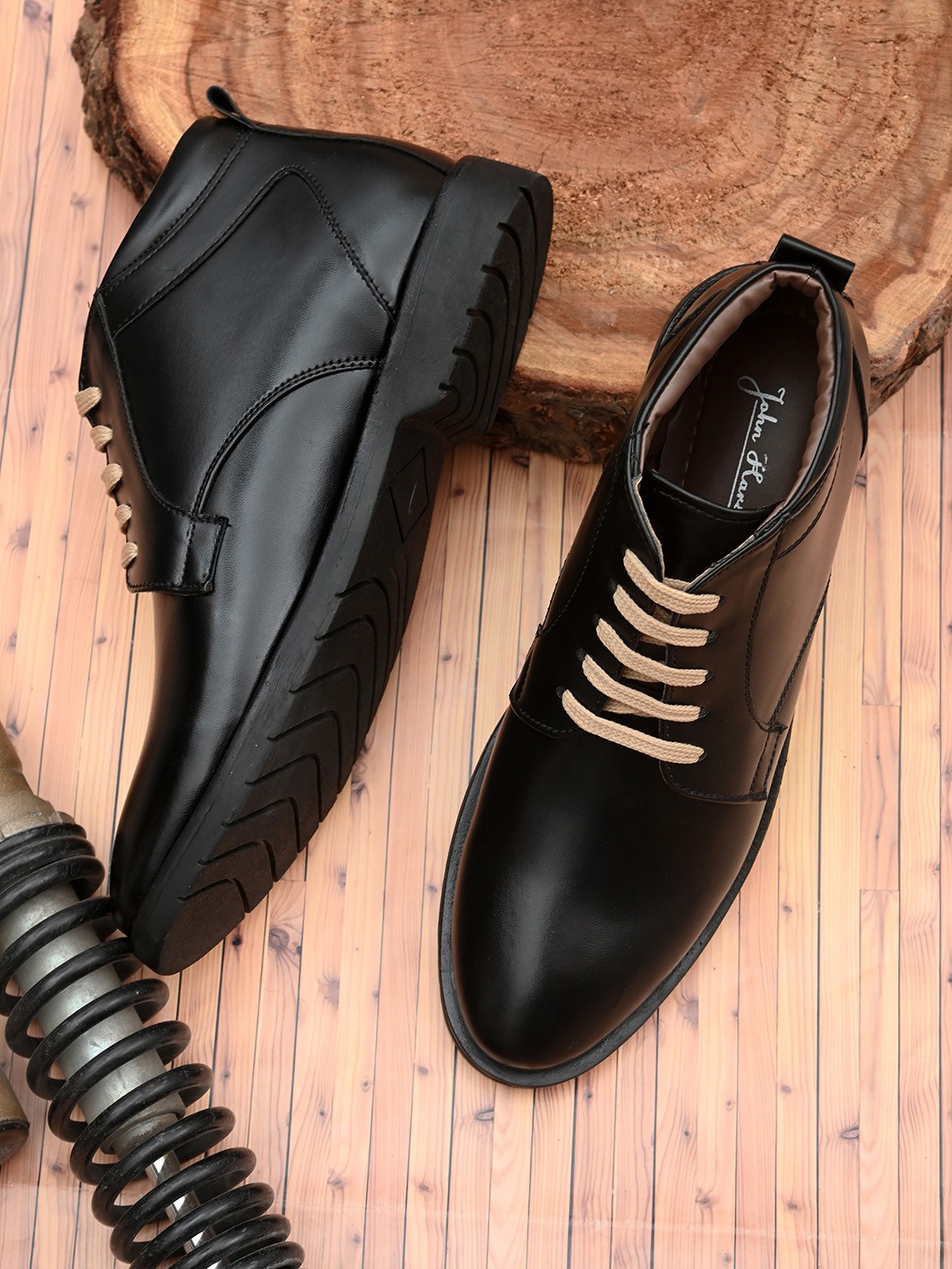 

John Karsun Men Black Solid Formal Boots