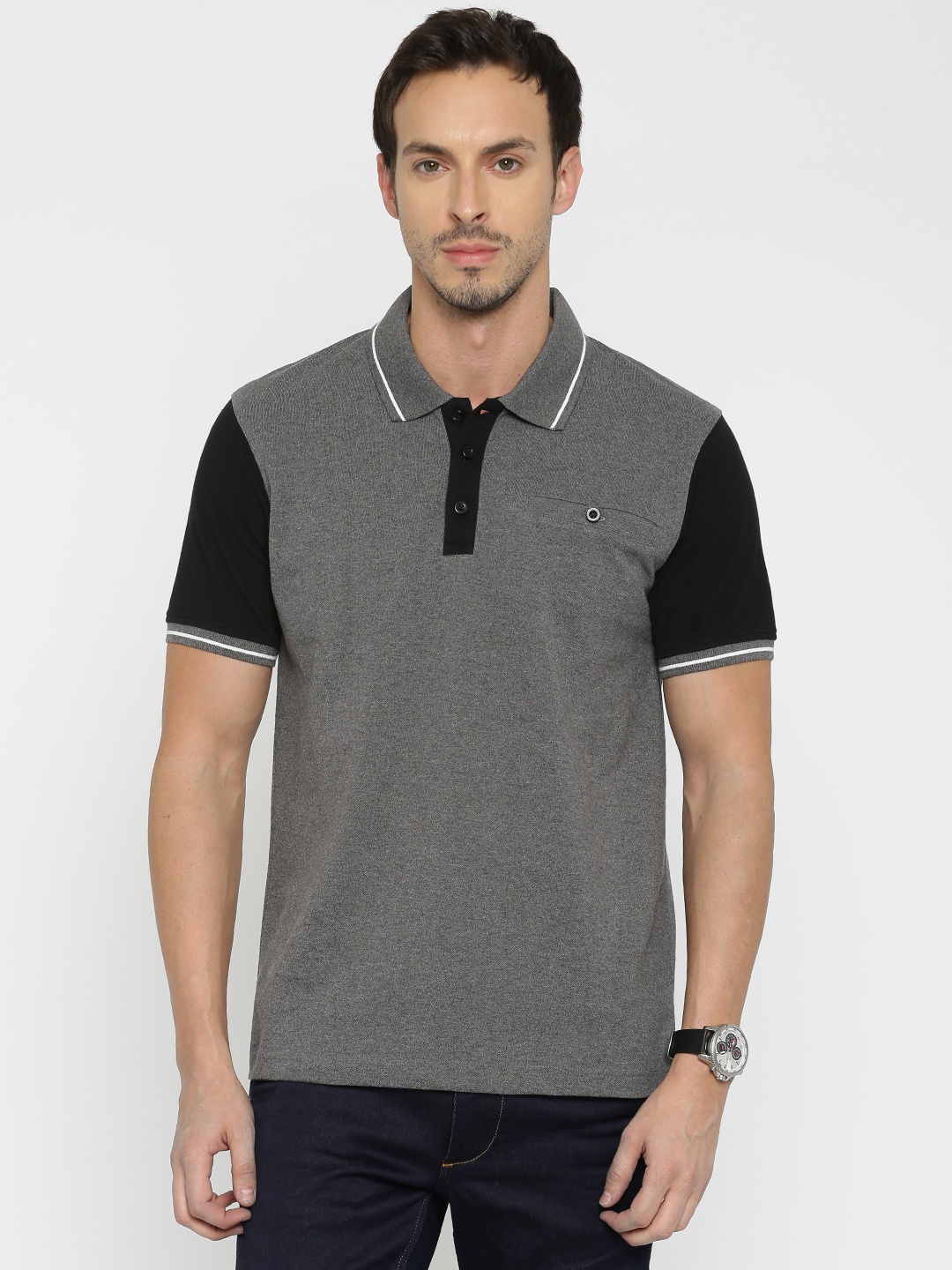 

Slub Men Charcoal Grey Polo T-shirt