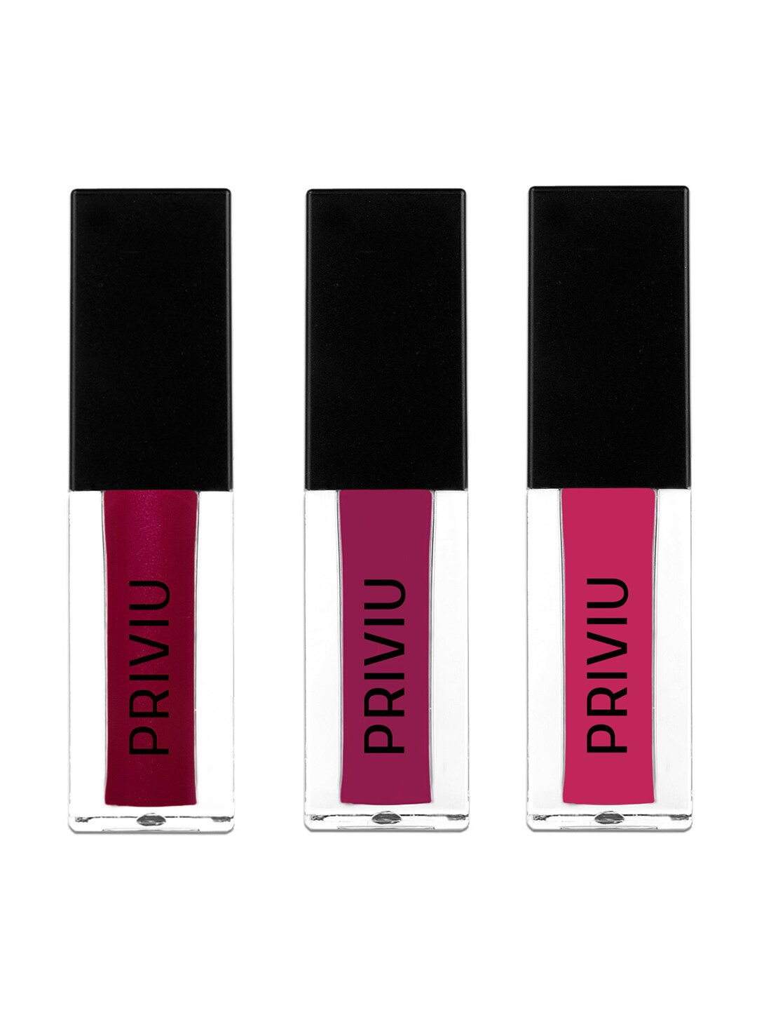 

PRIVIU Set of 3 All Day Matte Liquid Lipstick, Pink