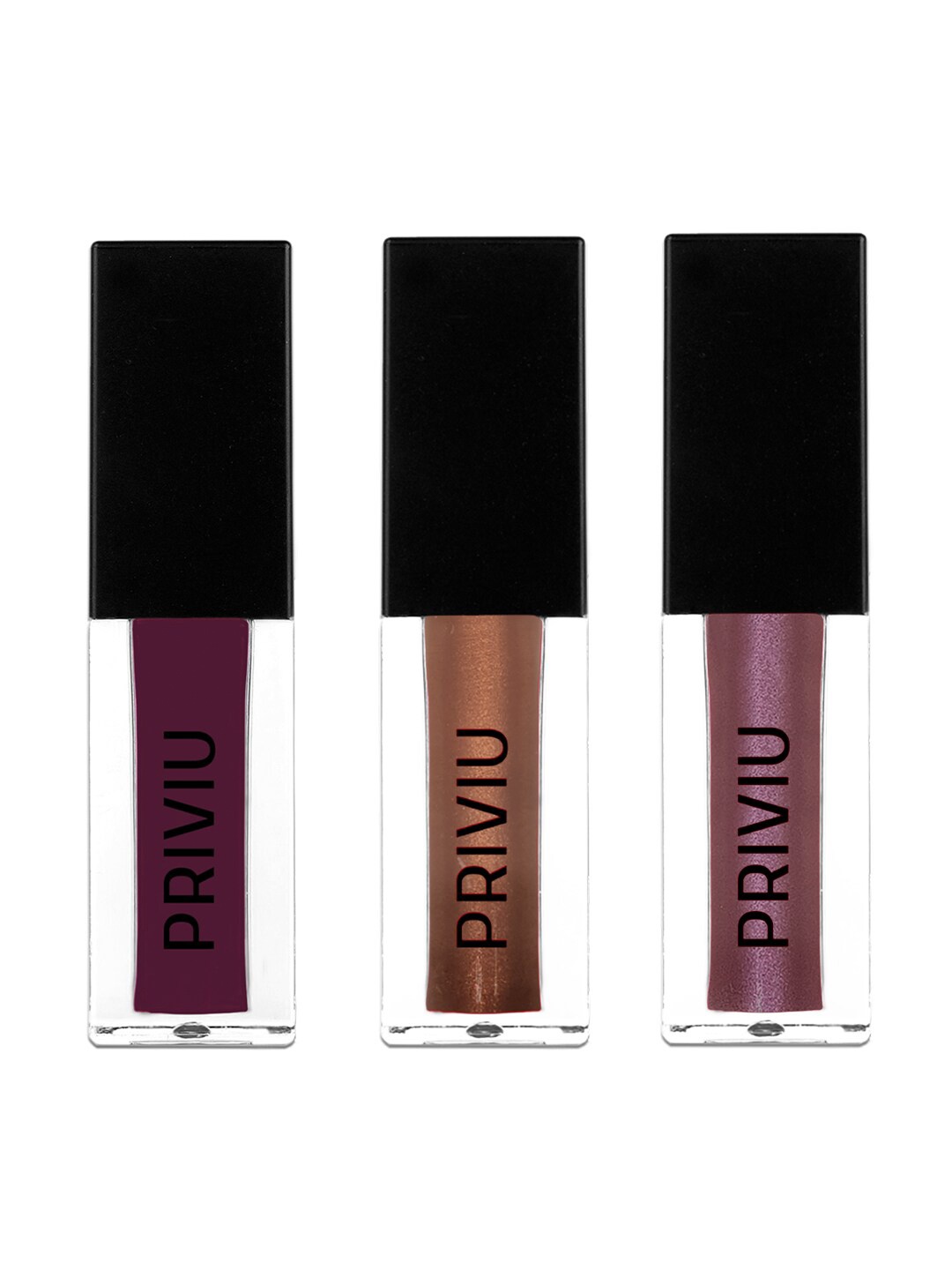 

PRIVIU Set of 3 All Day Matte Liquid Lipstick, Burgundy