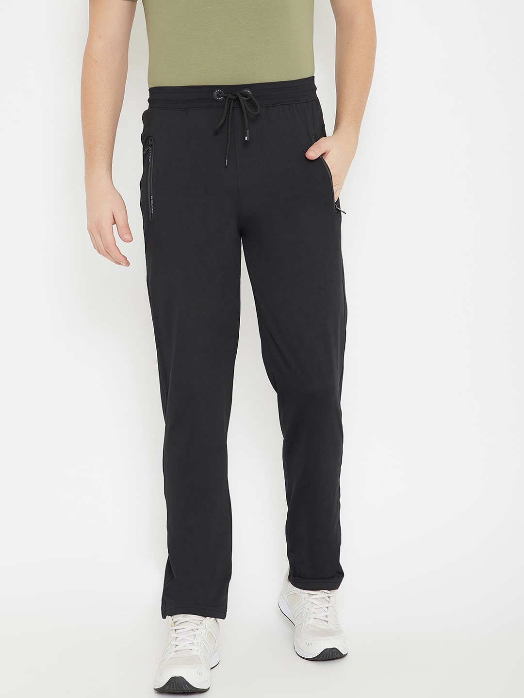 

Okane Men Black Solid Track Pants