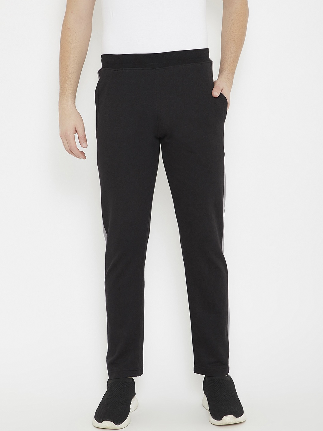 

Okane Men Black Solid Track Pants