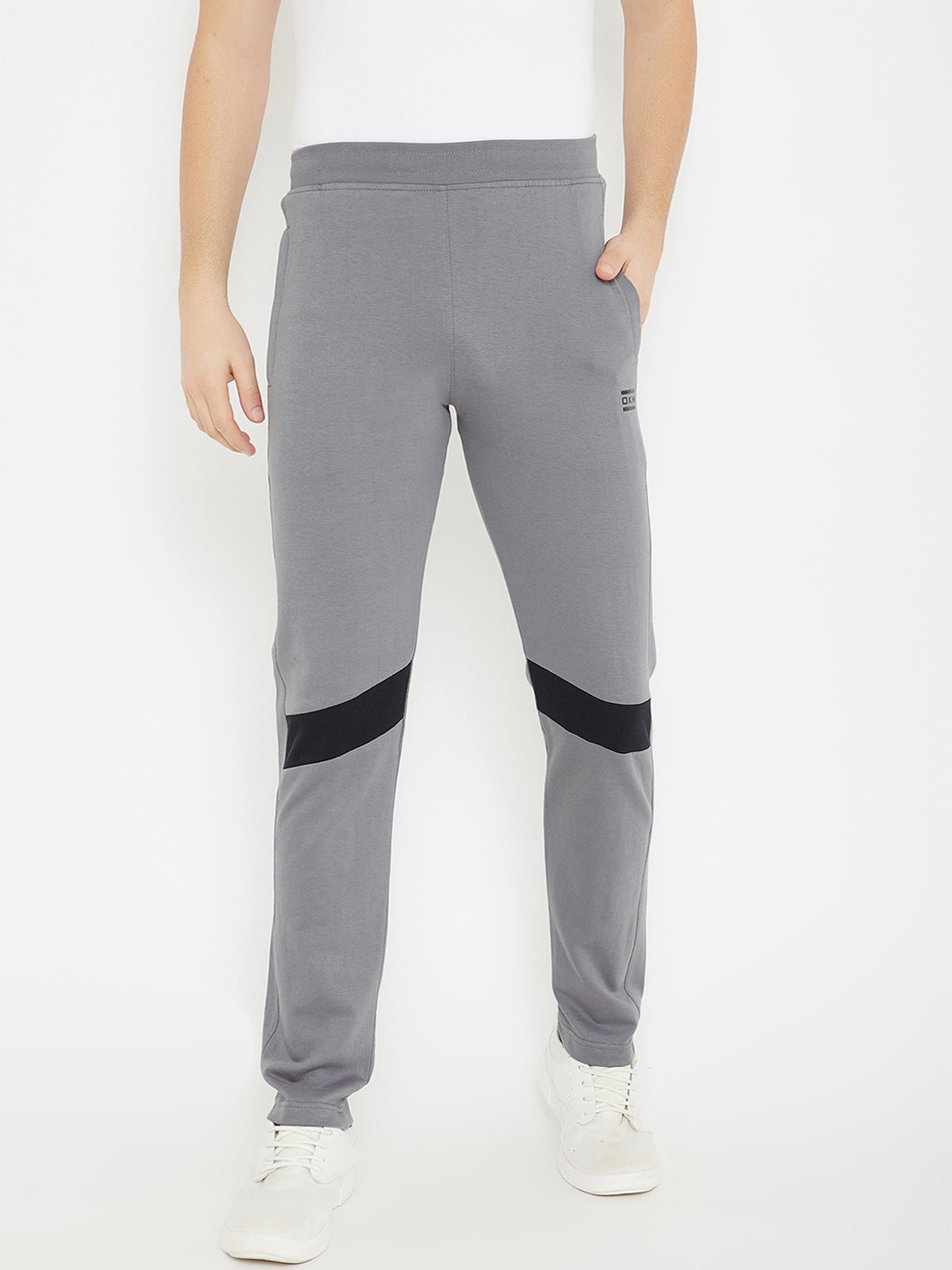 

Okane Men Grey Solid Track Pants
