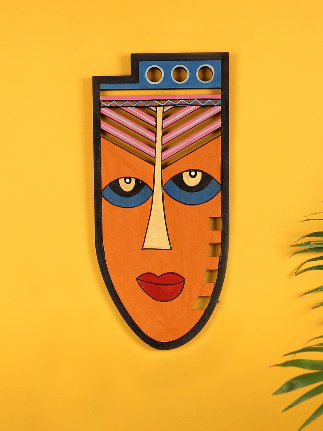 

AAKRITI ART CREATIONS Brown & Black Jolly Jessica Wall Decor Mask