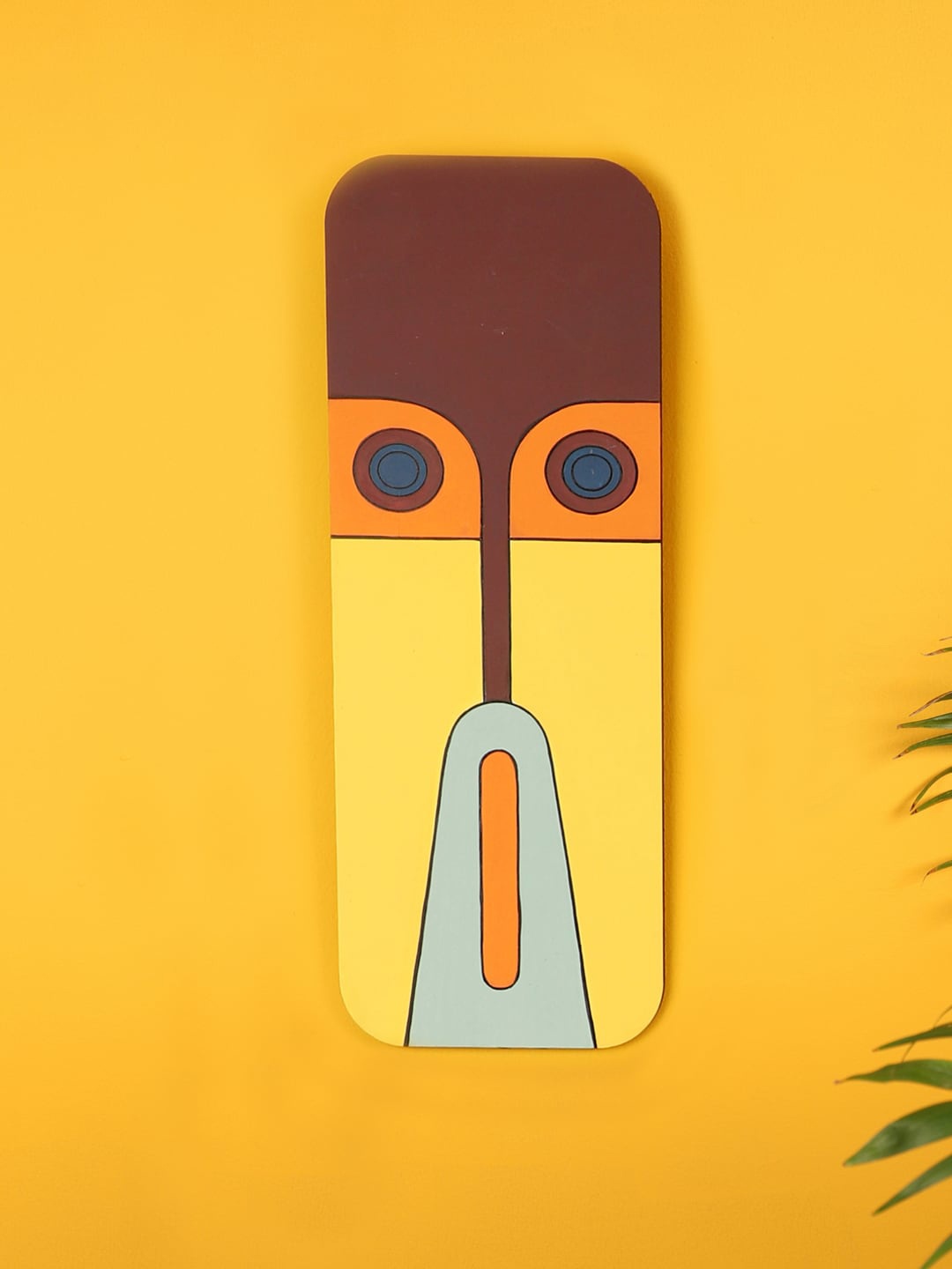 

AAKRITI ART CREATIONS Brown & Yellow Ryan Sullivan Wall Decor Mask