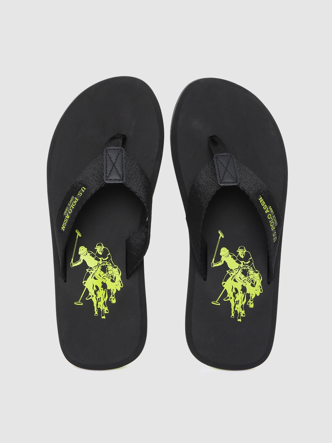 

U S Polo Assn Men Black Printed Thong Flip-Flops