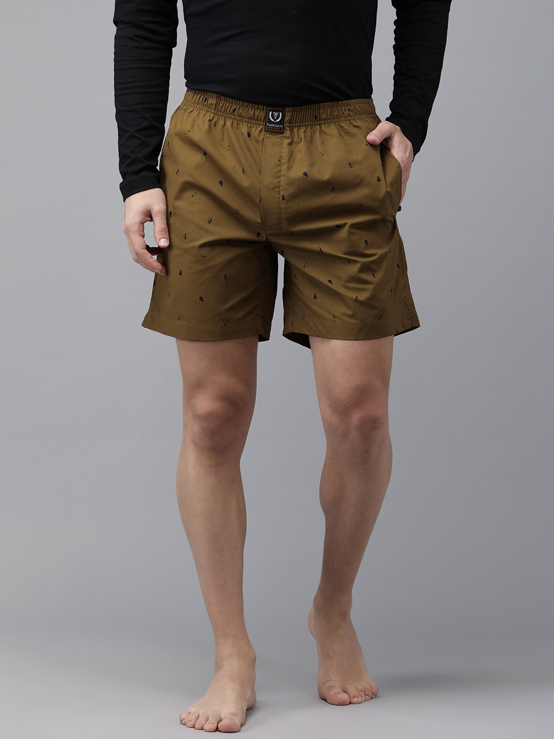 

Van Heusen Men Khaki Printed Boxers 8905325660415