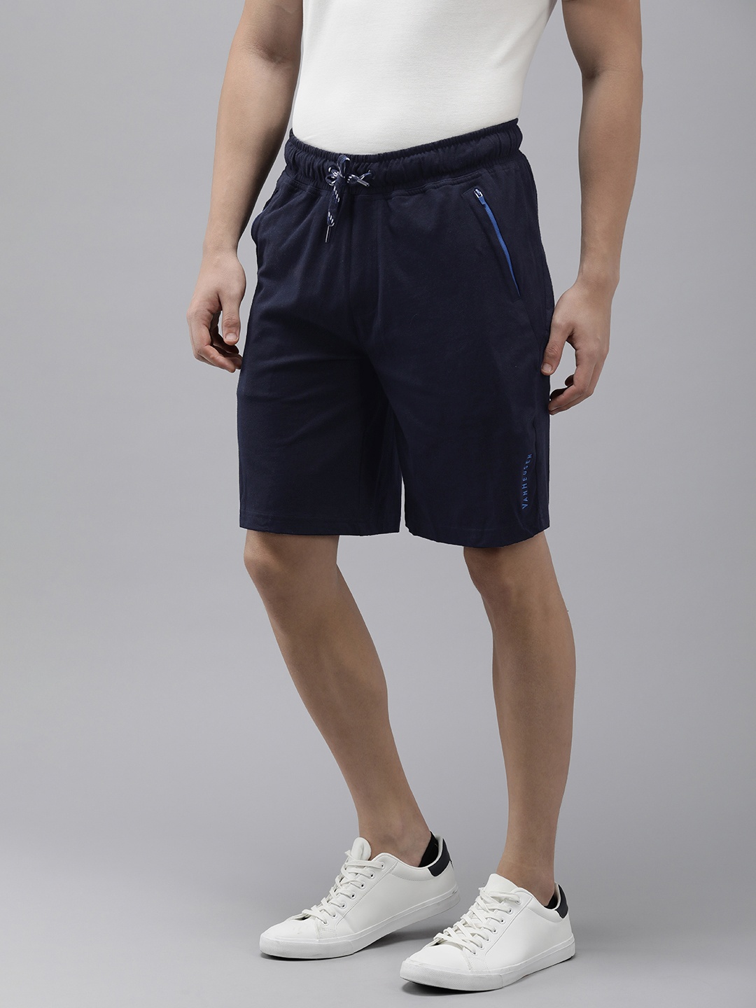 

Van Heusen Men Cotton Shorts, Navy blue