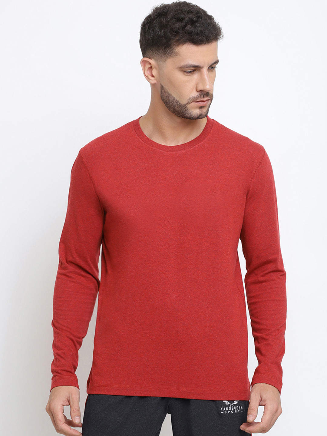 

Van Heusen Crew Neck Full Sleeve Lounge T-Shirt, Red