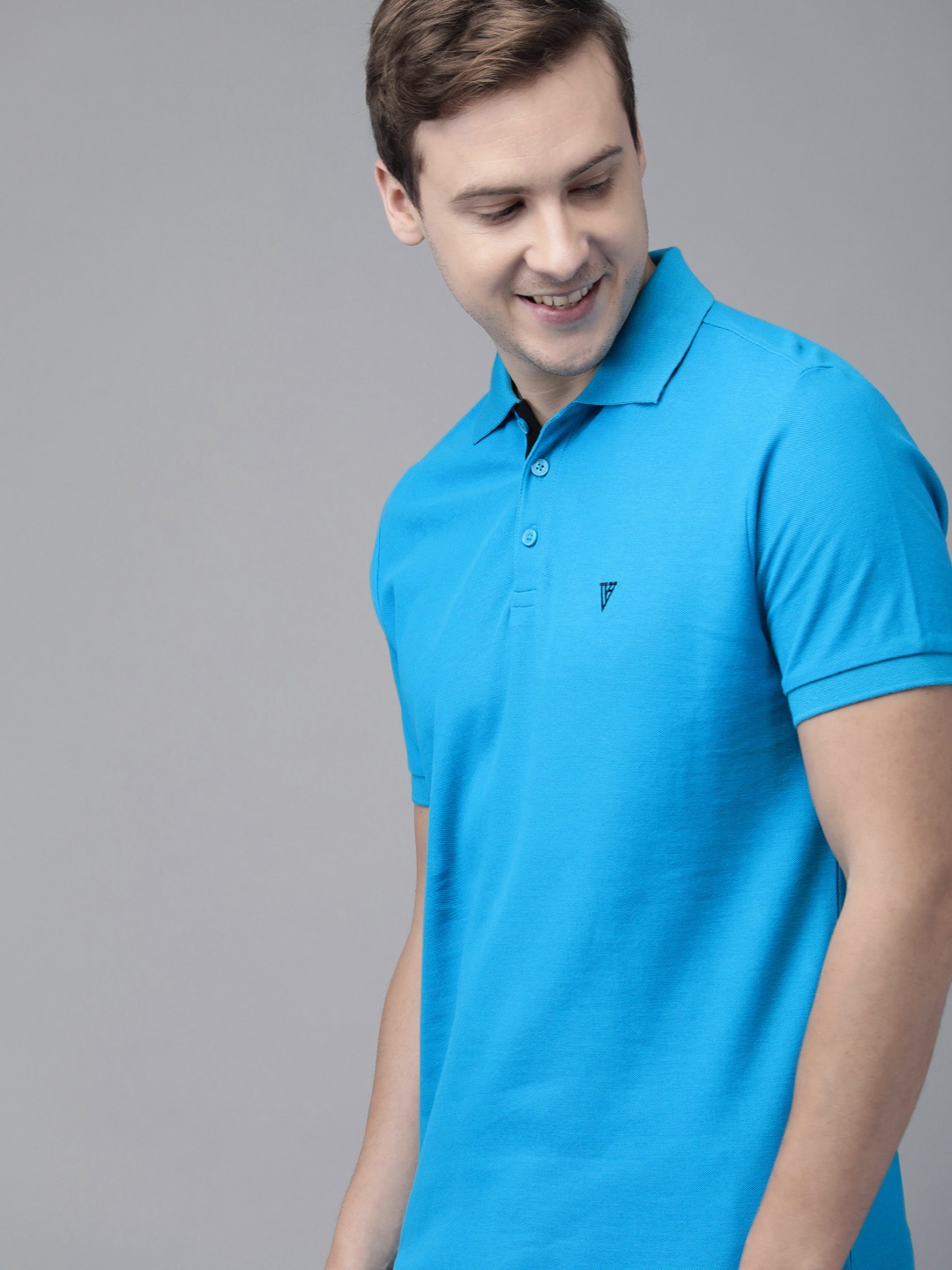 

Van Heusen Athleisure Pure Cotton Slim Fit Quick Dry Polo T-Shirt, Turquoise blue