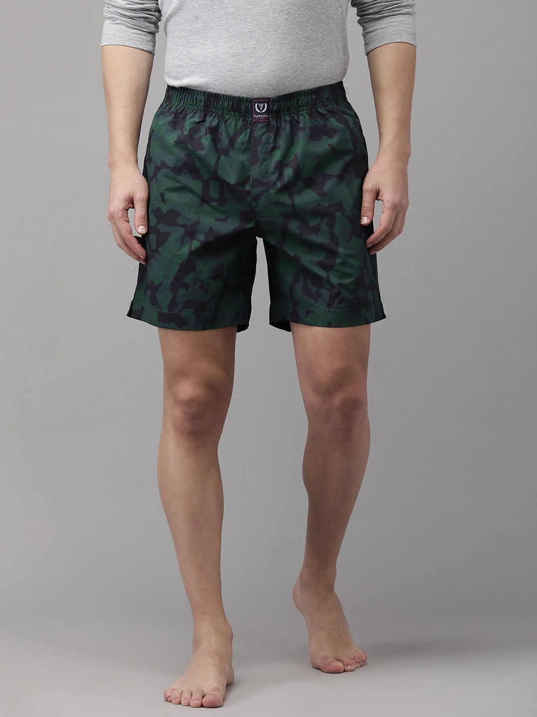 

Van Heusen Men Teal Green Camouflage Printed Pure Cotton Boxers 8905325660330-AOP05