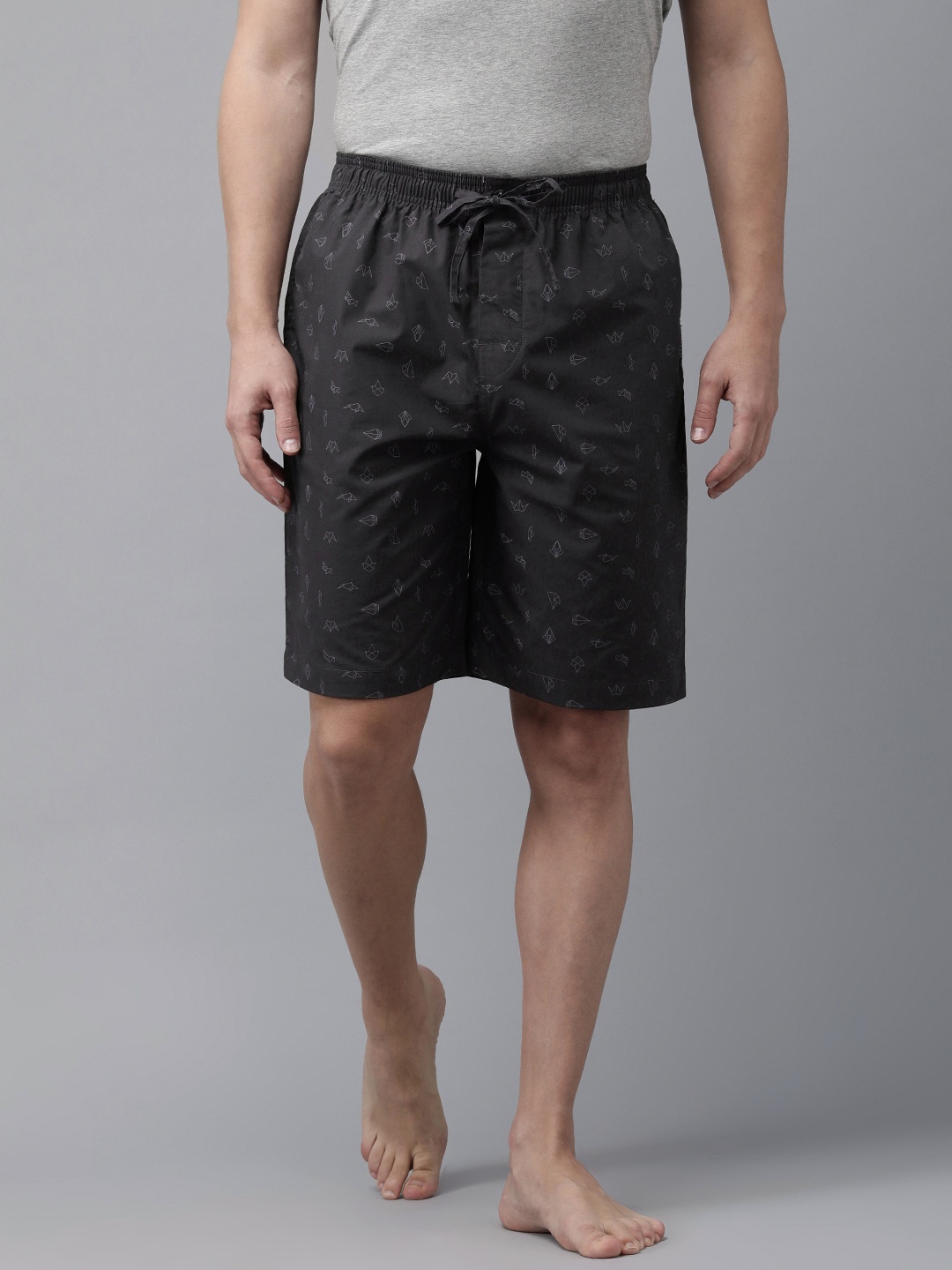 

Van Heusen Men Printed Pure Cotton Lounge Shorts, Charcoal