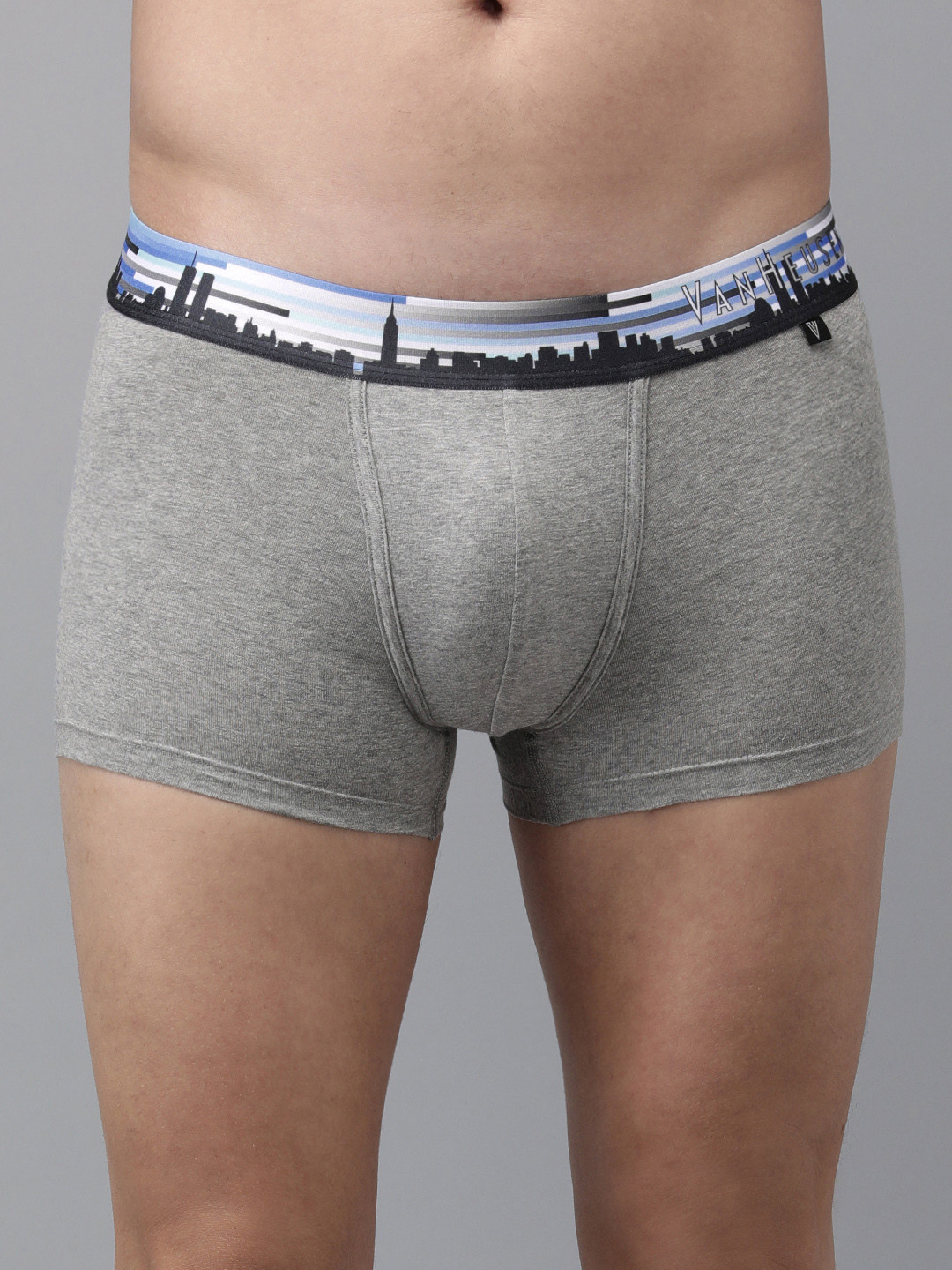

Van Heusen Men Colour Fresh Digitally Printed Waistband Trunks, Grey