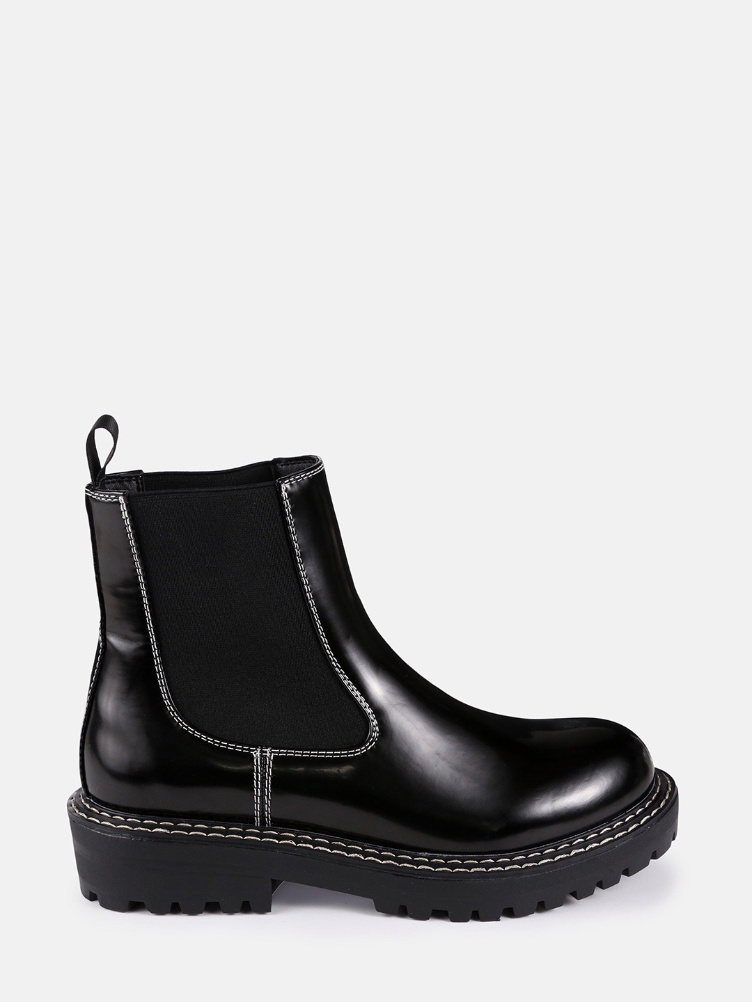 

Missguided Women Black Solid Mid-Top Chelsea Boots