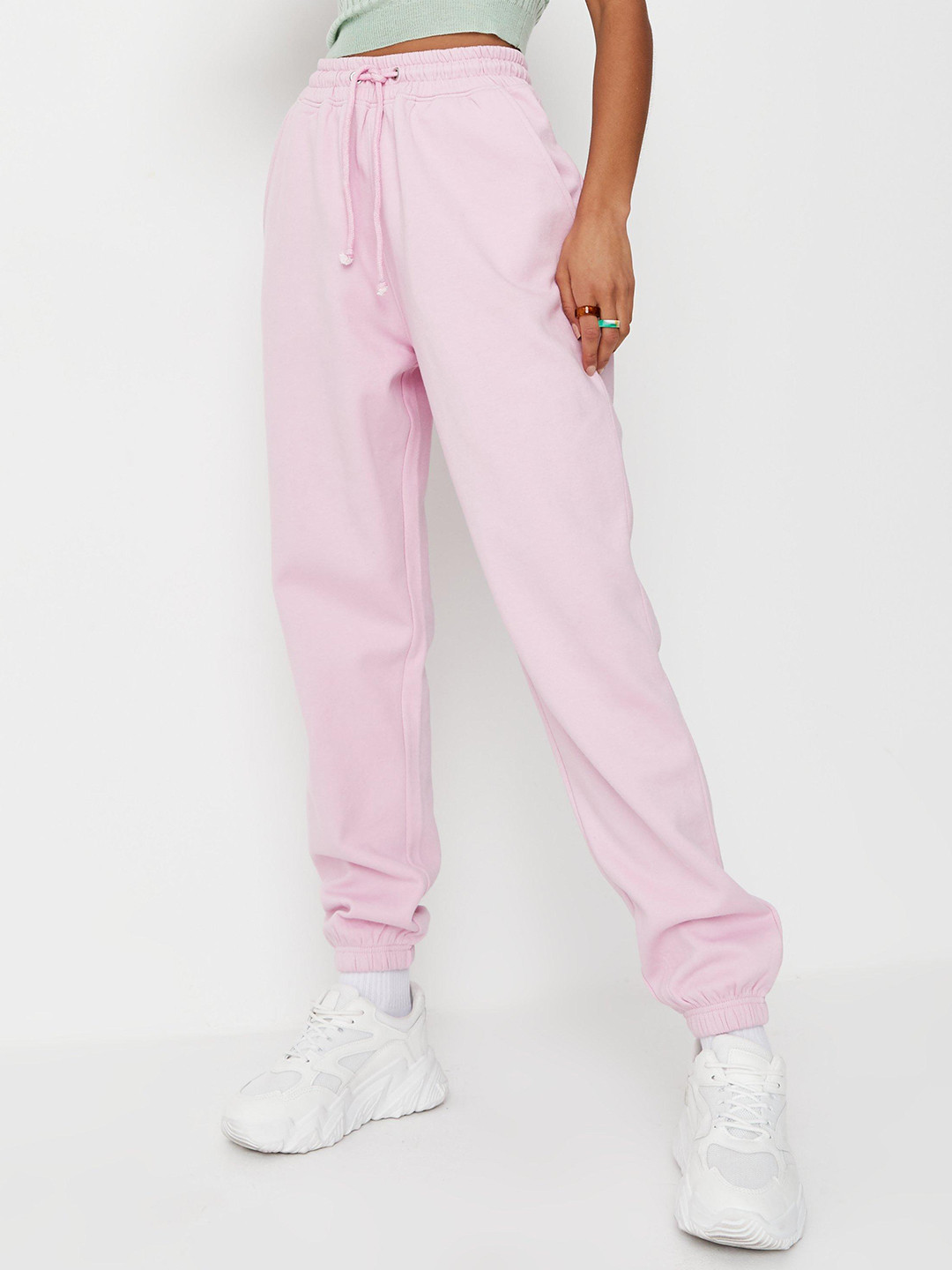 

Missguided Women Pink Solid Joggers