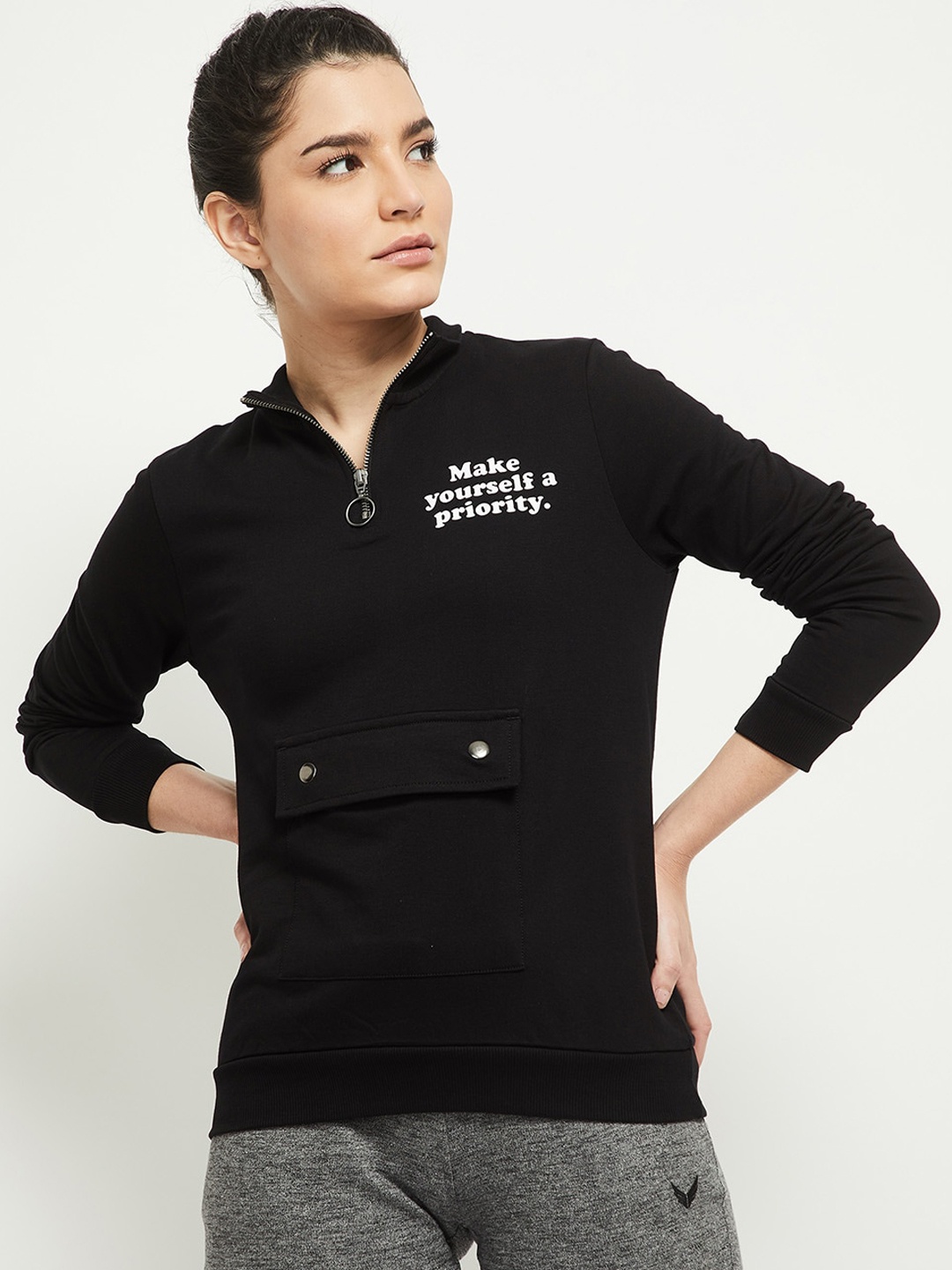 

max Women Black Sweatshirt