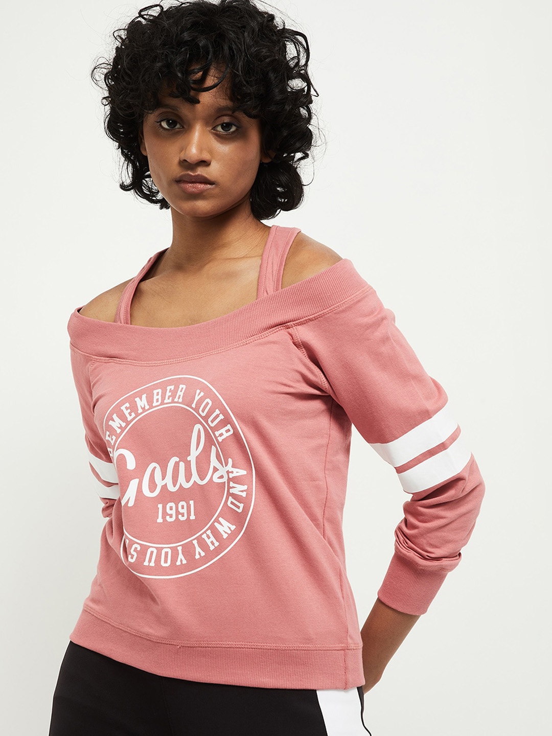 

max Women Pink Printed Sweatshirt