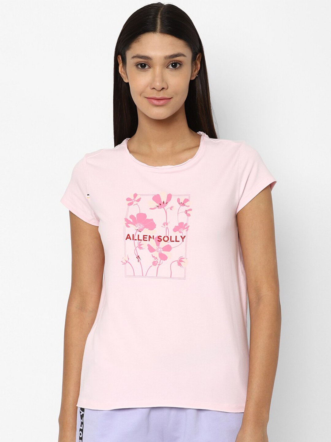 

Allen Solly Woman Women Pink Typography Printed T-shirt