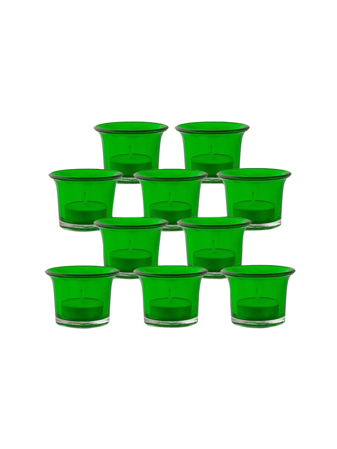 

Homesake Set Of 10 Green Tea Light Candle Holders