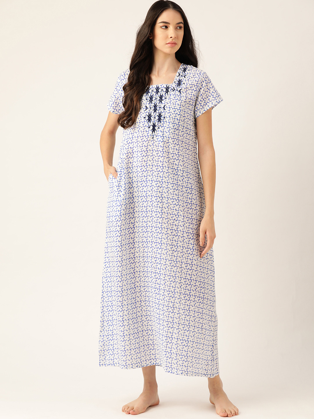 

ETC Blue Printed Maxi Nightdress