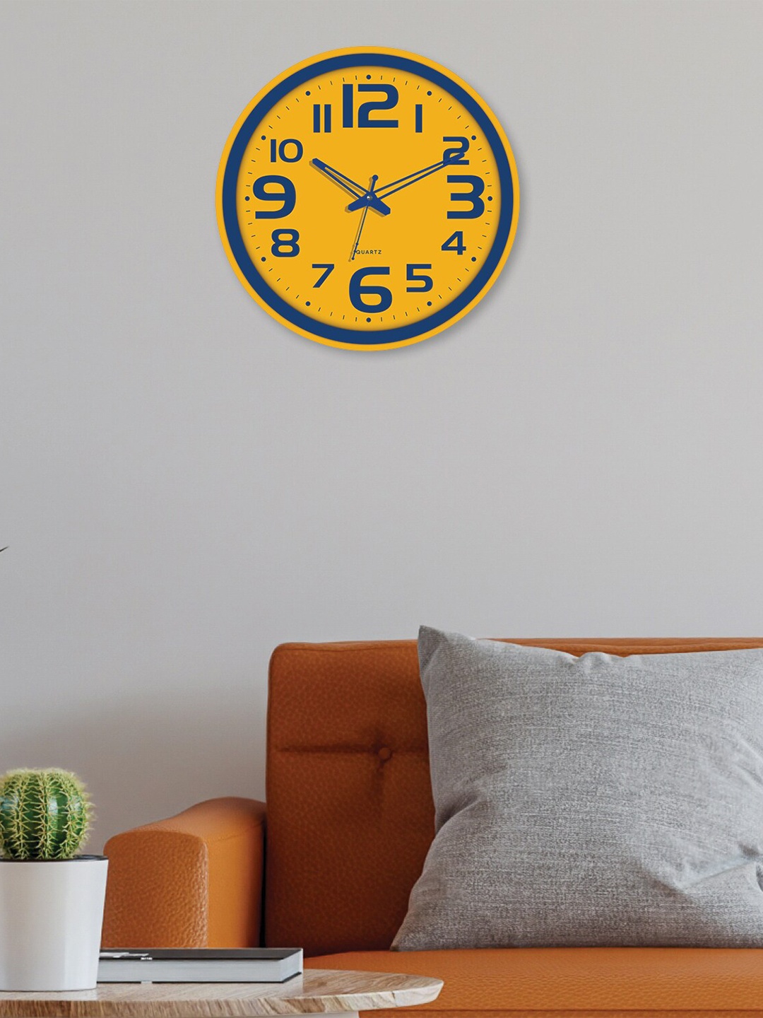 

HomeTown Mustard & Blue Contemporary Wall Clock