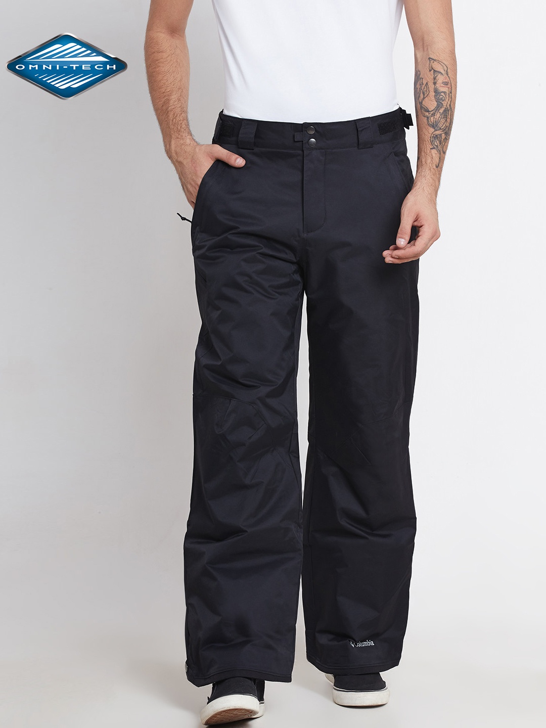 

Columbia Men Black Bugaboo II Solid Flat-Front Outdoor Trousers