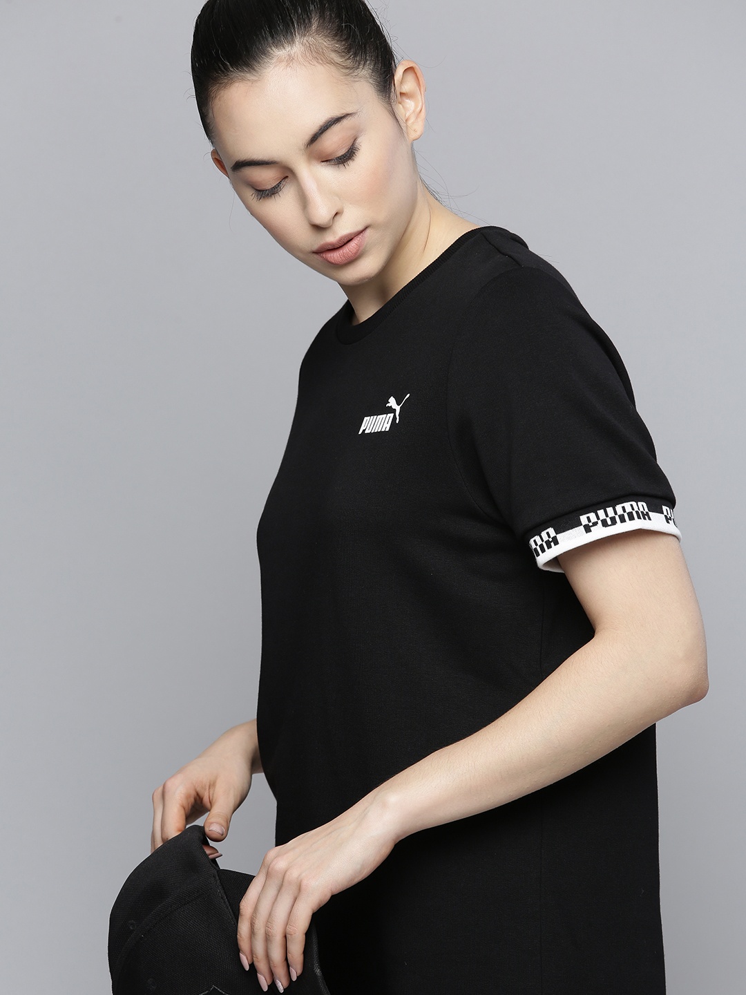 

Puma Women Black Solid T-shirt Dress