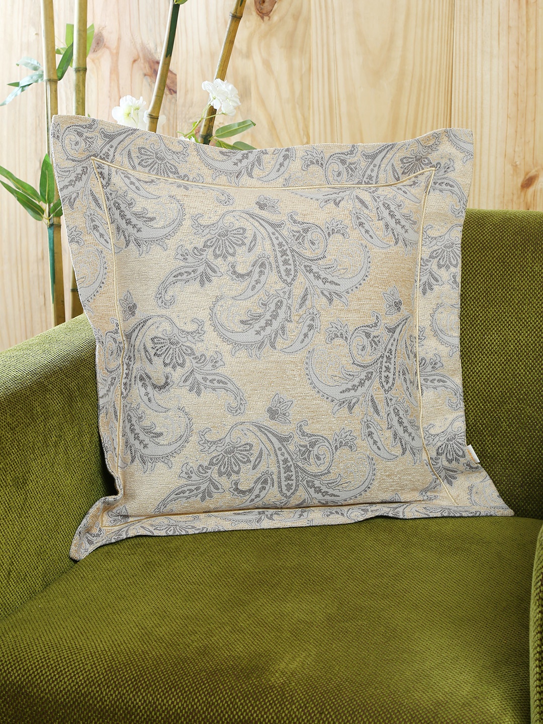

MASPAR Grey Single Patterned 18" X 18" Square Cushion Cover