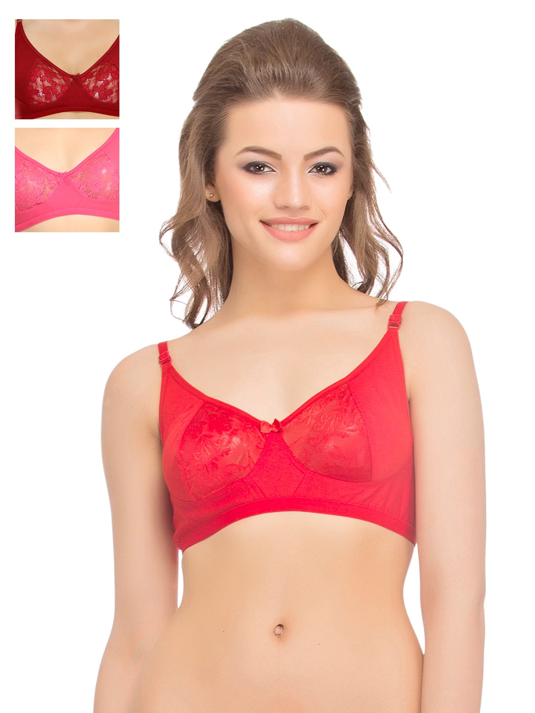 

Clovia Pack Of 2 Bra, Red