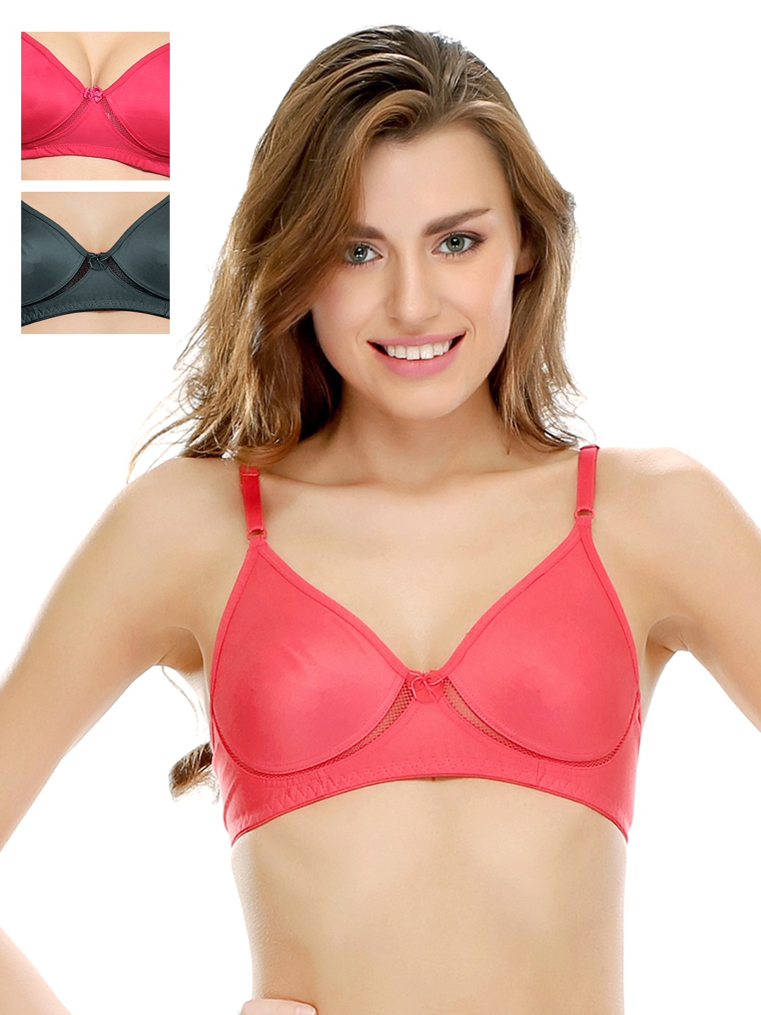 

Clovia Pack Of 3 Bra, Pink