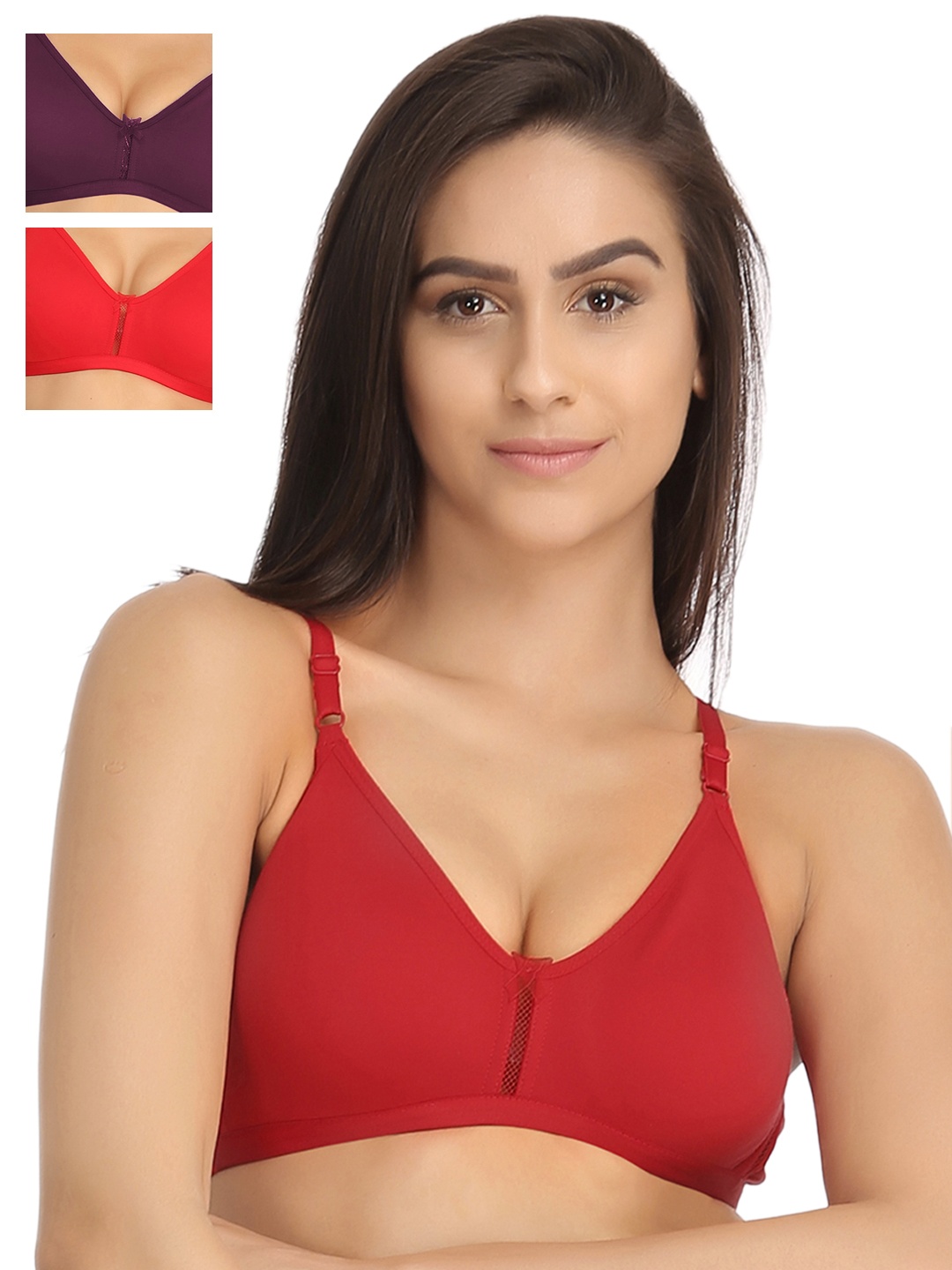 

Clovia Pack Of 2 Bra, Red