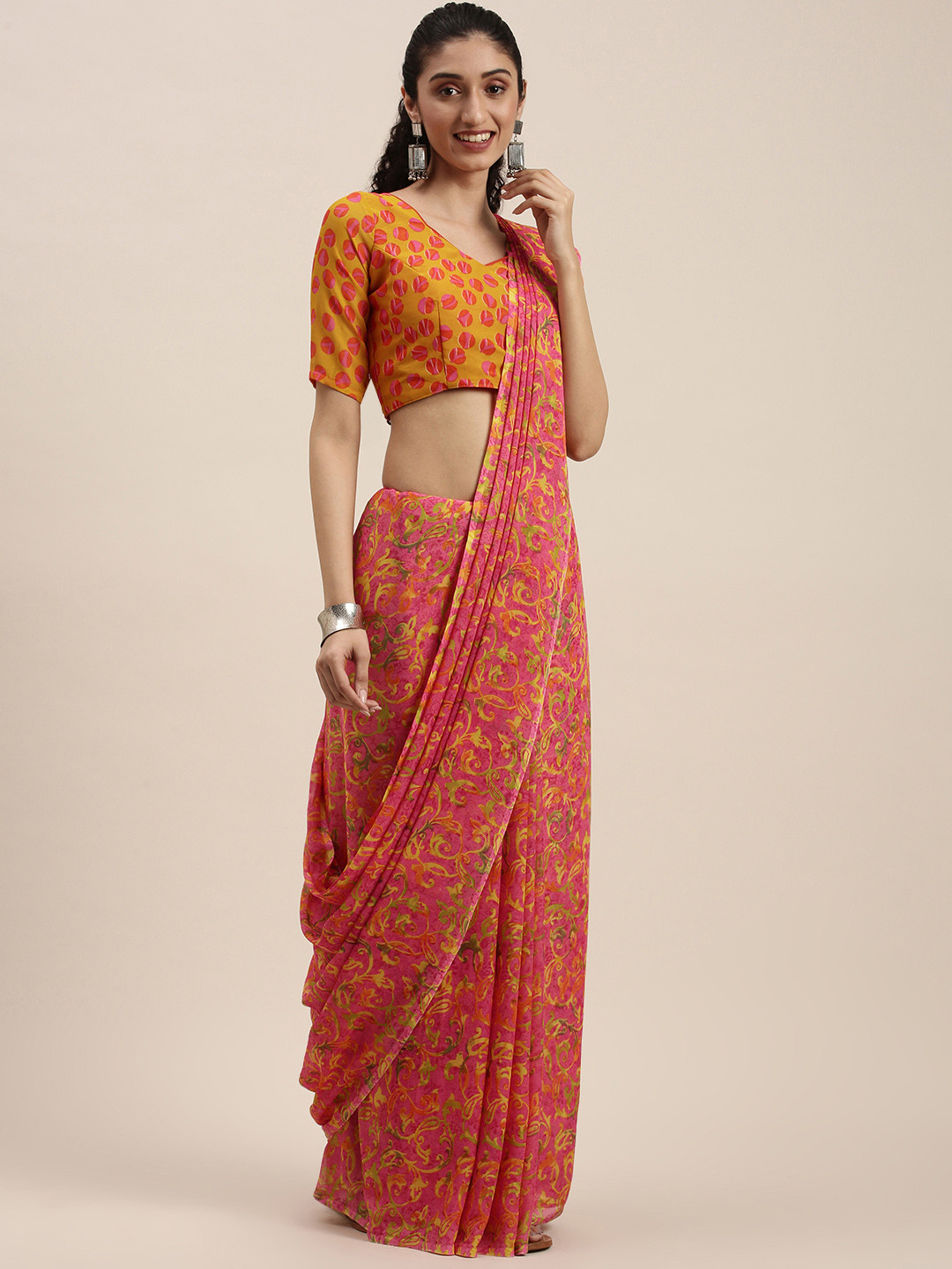 

KALINI Pink Paisley Saree