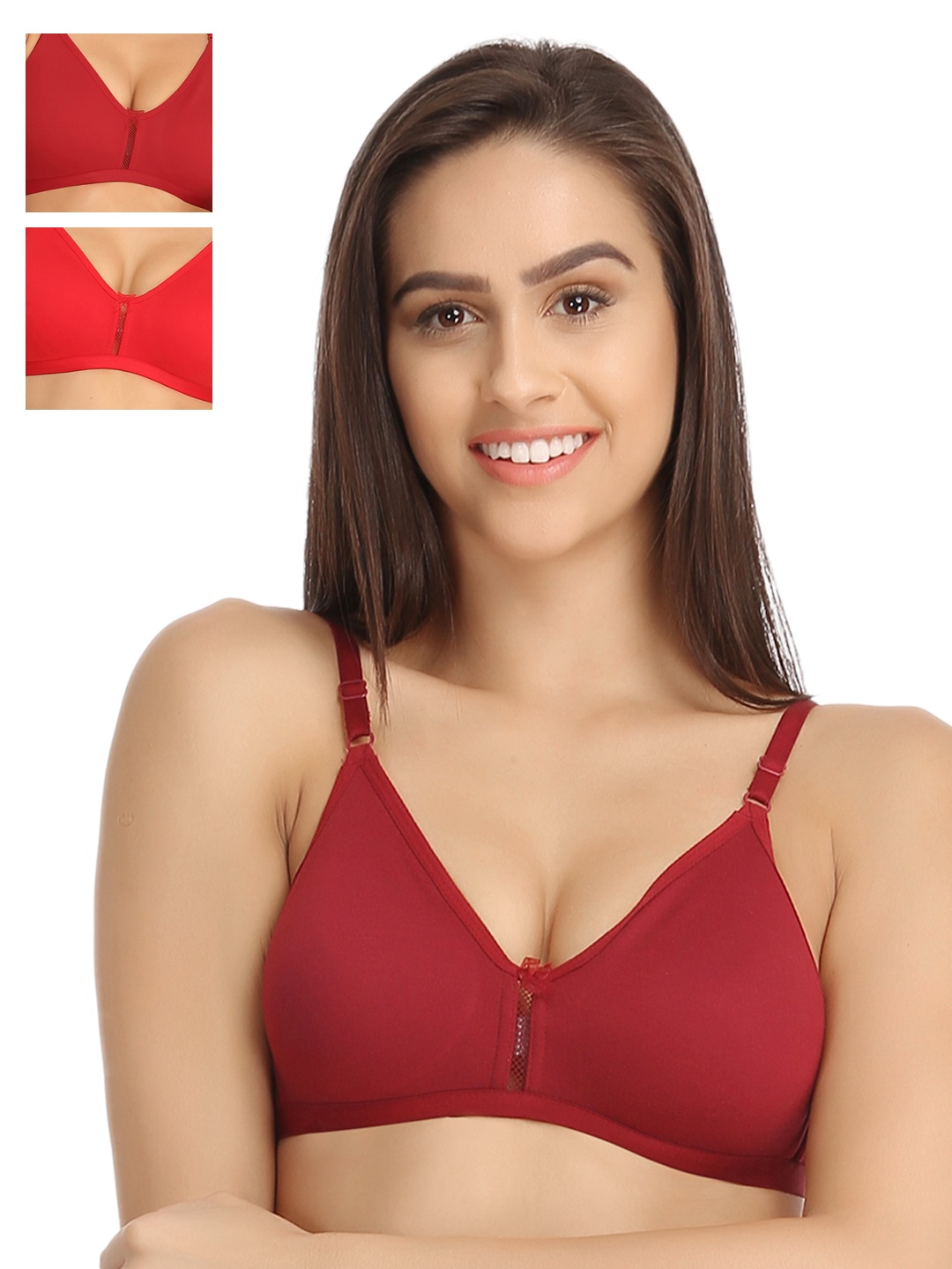 

Clovia Pack Of 2 Bra, Red