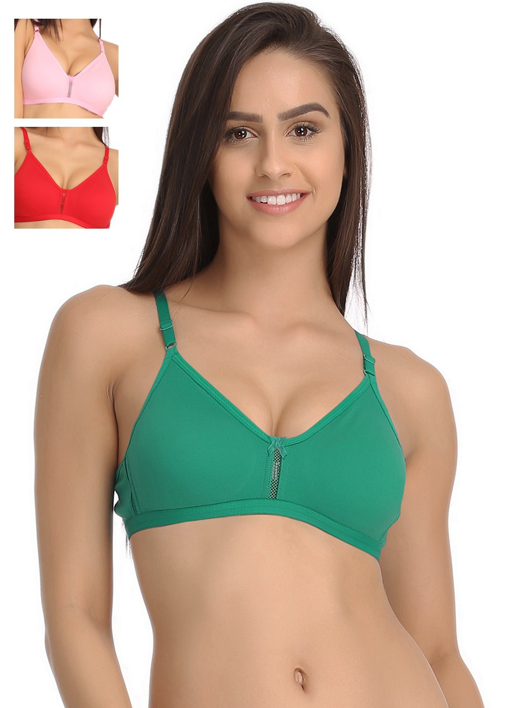 

Clovia Pack Of 3 Bra, Pink