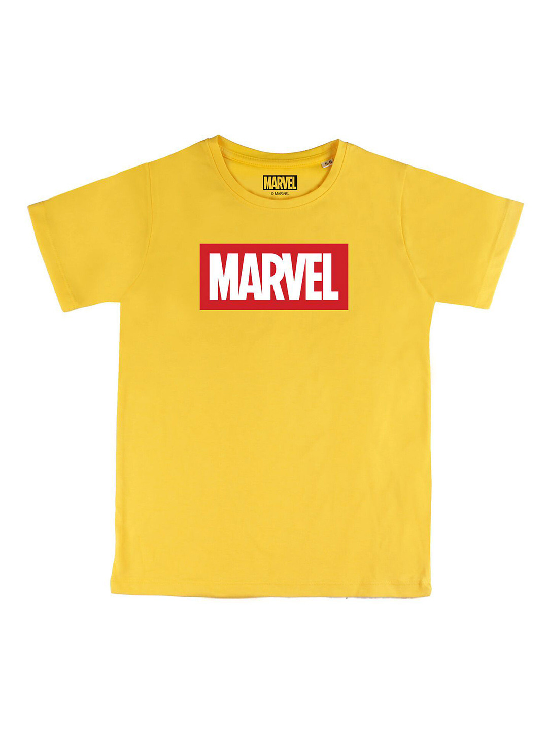 

Marvel by Wear Your Mind Boys Yellow & Red Printed Pure Cotton T-shirt
