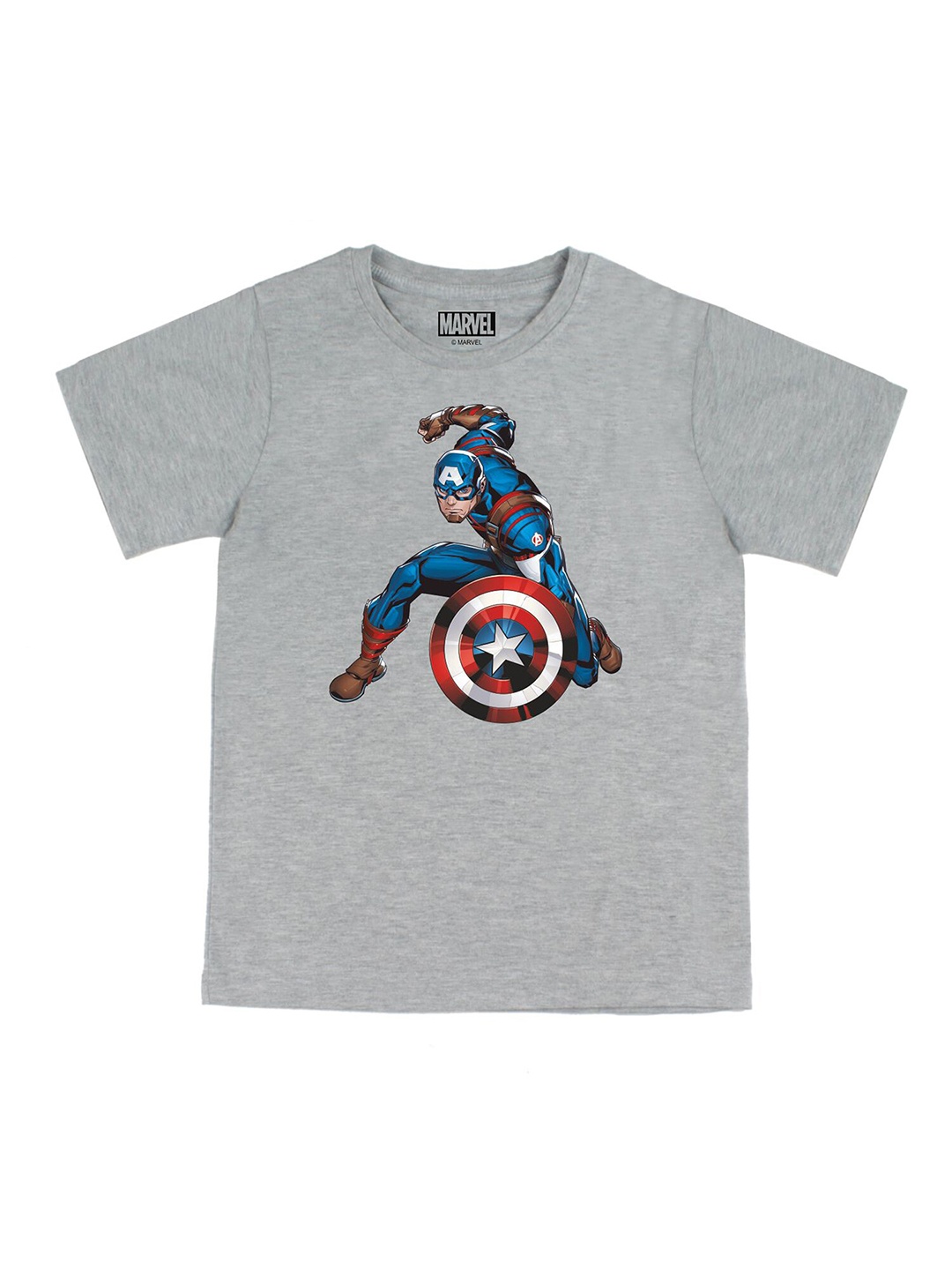 

Marvel by Wear Your Mind Boys Grey Melange Printed T-shirt
