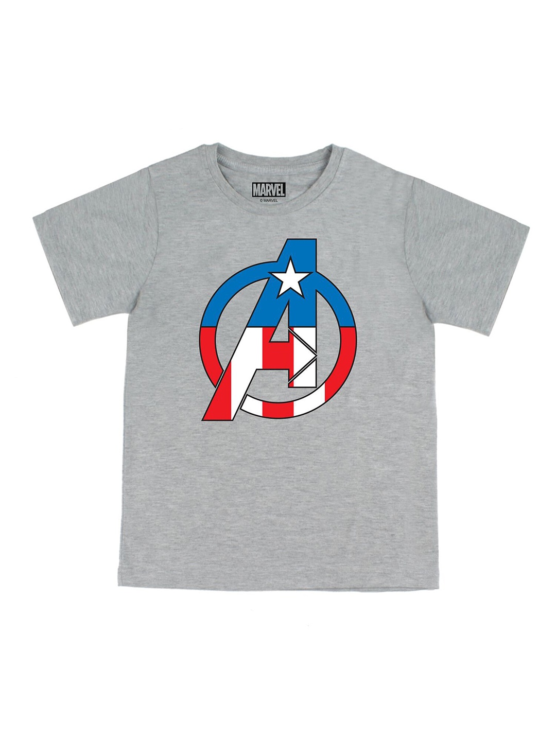 

Marvel by Wear Your Mind Boys Grey Avengers Printed Pure Cotton T-shirt