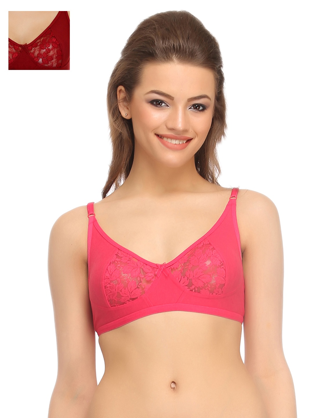 

Clovia Pack Of 2 Bra, Maroon