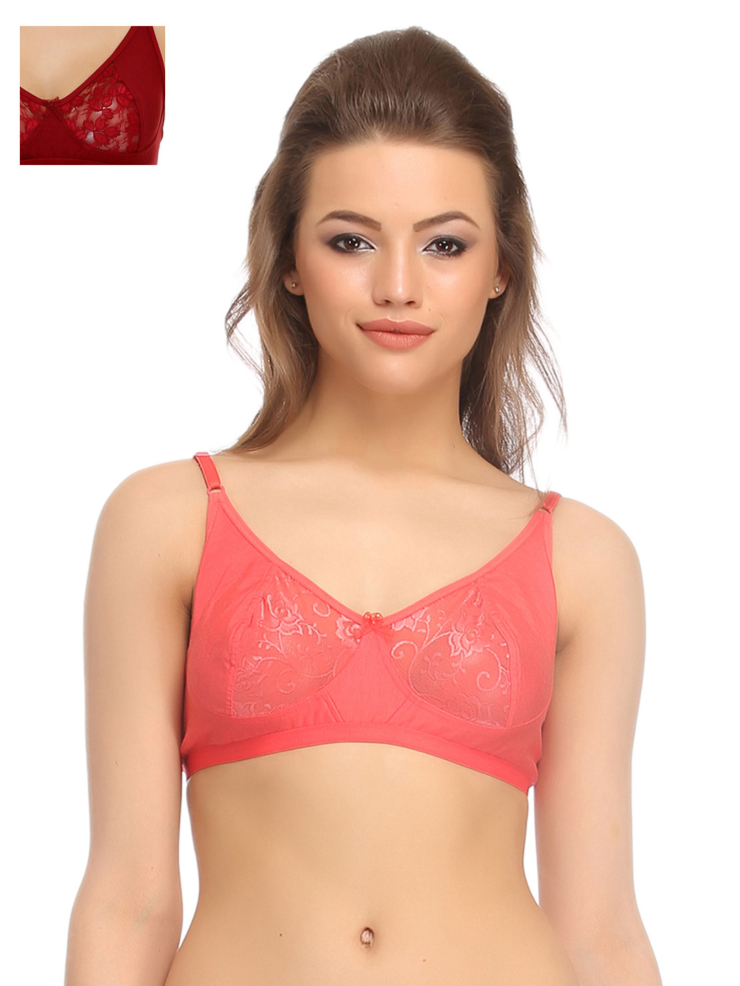 

Clovia Pack Of 2 Bra, Maroon